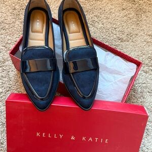 Kelly & Katie Alexia Dark Blue Patent Loafers